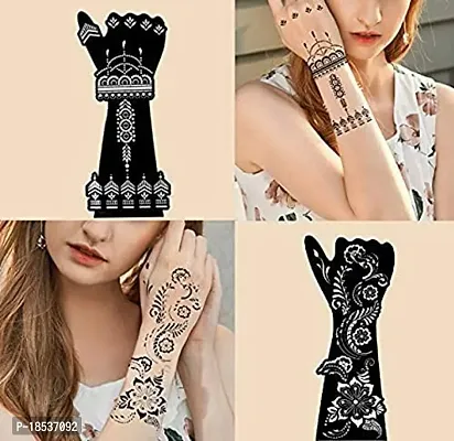 IVANA'S Premium Collection Large Heena Mehandi Tatto Stencil Set for Full Hand Arabian Design | Arabian Collection | Body Art | Heena Temporary Tatto for Girls  Women - (FD-16)-thumb3