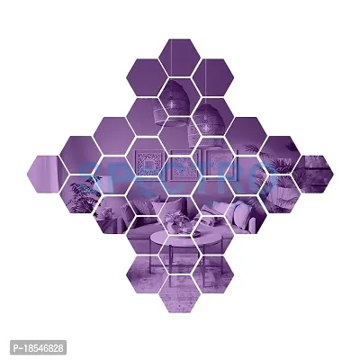 Spectro 30 Hexagon Mirror Stickers for Wall, Acrylic Mirror Wall Decor Sticker, Hexagonal Mirror Wall Sticker, Wall Mirror Stickers, Wall Stickers for Hall Room, Bed Room, Kitchen