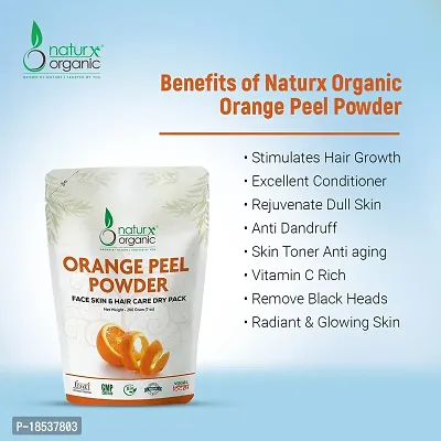 Naturx Organic Orange Peel Powder, 100% Pure Organic Orange Peel Powder For Face Skin Whitening, Face Skin  Hair Care Dry Packs 200 Gram (7 oz)-thumb4