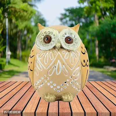 DEQUERA Owl Figurines Tabletop Statues and Figurines for Desktop Book Shelf Decor (Standing Still Style), Color : (Yellow)
