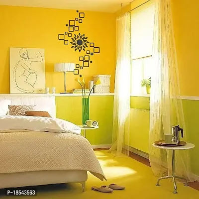 Spectro Acrylic Sun with 24 Square 3D Mirror Wall Stickers (Sun Size 45 cm x 45 cm) Color : Black-thumb4