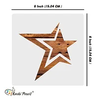 Kachi Pencil Caption America Star Art and Craft Stencils for Painting, Size 6 x 6 inch Reusable Stencil for Painting, Fabric, Glass, Wall Painting, and Craft Painting-thumb2