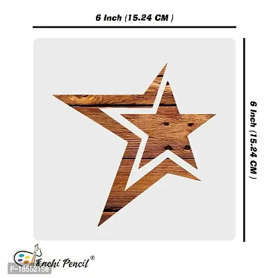 Kachi Pencil Caption America Star Art and Craft Stencils for Painting, Size 6 x 6 inch Reusable Stencil for Painting, Fabric, Glass, Wall Painting, and Craft Painting-thumb3