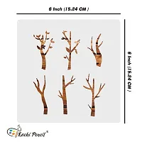 Kachi Pencil Tree Branches Stencils for Art, Craft and Painting, Size 6 x 6 inch Reusable Stencil for Painting, Fabric, Glass, Wall Painting, and Craft Painting-thumb4