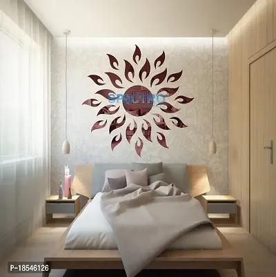 Spectro Sun (Large Size 2 Feet), Mirror Stickers for Wall, Acrylic Mirror Wall Decor Sticker, Wall Mirror Stickers, Wall Stickers for Hall Room, Bed Room, Kitchen. Color : Copper-thumb3