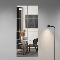 Spectro Mirror Tiles Mirror Wall Stickers (Non Glass),Thick Self Adhesive Acrylic Mirror Sheets,Wall Mirror Stickers (6.3'' x 8.3'' x 0.01'' - 4 PCS)-thumb2