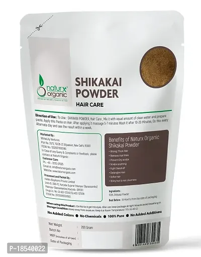 Naturx Organic Natural Shikakai Powder (Acacia Concinna), for Hair (Natural Hair Cleanser for Luxurious and Soft hairs) Specialty Hair Care 200 Gram (7 oz)-thumb2