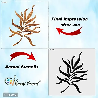 Kachi Pencil Leaf Art and Craft Stencils for Painting, Size 6 x 6 inch Reusable Stencil for Painting, Fabric, Glass, Wall Painting, and Craft Painting-thumb4