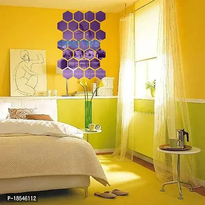 Spectro Mirror Stickers for Wall, Hexagon Mirror Wall Stickers, Acrylic Mirror Wall Sticker, Hexagonal Mirror Wall Sticker, Wall Mirror Stickers. Pack of 28-thumb4