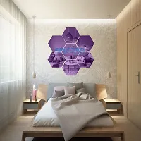 Spectro 7 Hexagon, Mirror Stickers for Wall, Hexagon Mirror Wall Stickers, Acrylic Mirror Wall Decor Sticker (Silver, Each Hexagon Size 121 Cm X 105-thumb2