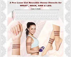 Ivana's Set of 20 Pcs Combo Pack, Reusable Mehandi Design Sticker Stencils for Both Hand | Stencil Henna | Quick and Easy to Use, for Girls, Women, Kids  Teen, D-2250-thumb1