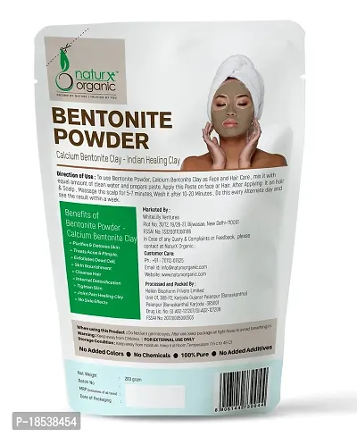 Naturx Organic Calcium Bentonite Powder (Indian Healing Clay), for Face and Skin, 200 Gram (7 oz)-thumb2