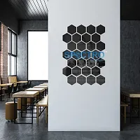 Spectro Mirror Stickers for Wall, Hexagon Mirror Wall Stickers, Acrylic Mirror Wall Sticker, Hexagonal Mirror Wall Sticker, Wall Mirror Stickers. Pack of 28-thumb1