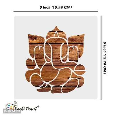 Kachi Pencil Ganesh Stencils for Art, Craft and Painting, Size 6x6 inch Reusable Stencil for Painting, Fabric, Glass, Wall Painting, and Craft Painting-thumb5
