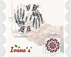 Ivana's Set of 20 Pcs Combo Pack, Reusable Mehandi Design Sticker Stencils for Both Hand | Mehandi Design Stickers for Hand | Quick and Easy to Use, for Girls, Women, Kids  Teen, D-2130-thumb4
