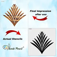 Kachi Pencil Grass Pattern Craft Stencil for Art and Painting, Size 6 x 6 inch Reusable Stencil for Painting, Fabric, Glass, Wall Painting, and Craft Painting-thumb3