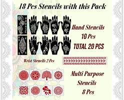 Ivana's Set of 20 Pcs Combo Pack, Reusable Mehandi Design Sticker Stencils for Both Hand | Mendhi Stencil Bridal | Quick and Easy to Use, for Girls, Women, Kids  Teen, D-2226-thumb3