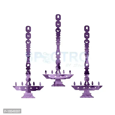 Spectro 3 Hanging Diya, Mirror Stickers for Wall, Acrylic Mirror Wall Decor Sticker, 3D Wall Mirror Stickers, Wall Stickers for Hall Room, Bed Room, Kitchen. Color : Purple