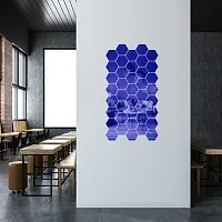 Spectro 40 Hexagon Mirror Wall Stickers, Mirror Stickers for Wall with 10 Butterflies Color : Blue-thumb1
