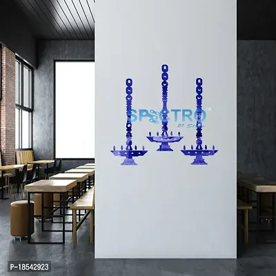 Spectro 3 Hanging Diya, Mirror Stickers for Wall, Acrylic Mirror Wall Decor Sticker, 3D Wall Mirror Stickers, Wall Stickers for Hall Room, Bed Room, Kitchen. Color : Blue-thumb2