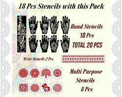 Ivana's Set of 20 Pcs Combo Pack, Reusable Mehandi Tattoo Latest Mehandi Design Stencils for Girls, Women, Kids  Teen, D-2064-thumb3