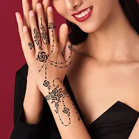 IVANA'S Premium Collection Large Heena Mehandi Tatto Stencil Set for Full Hand Arabian Design | Arabian Collection | Body Art | Heena Temporary Tatto for Girls  Women - (FD-16)-thumb3