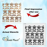 Kachi Pencil Trible Art Pattern Craft Stencil for Art and Painting, Size 6 x 6 inch Reusable Stencil for Painting, Fabric, Glass, Wall Painting, and Craft Painting-thumb3
