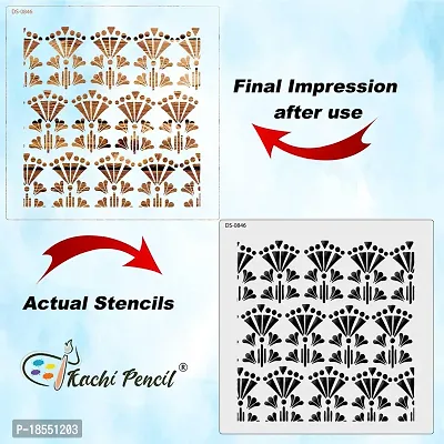 Kachi Pencil Trible Art Pattern Craft Stencil for Art and Painting, Size 6 x 6 inch Reusable Stencil for Painting, Fabric, Glass, Wall Painting, and Craft Painting-thumb4