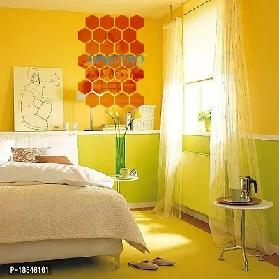 Spectro Mirror Stickers for Wall, Hexagon Mirror Wall Stickers, Acrylic Mirror Wall Sticker, Hexagonal Mirror Wall Sticker, Wall Mirror Stickers. Pack of 28-thumb4