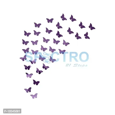 Spectro 40 Cut Butterfly Golden, Mirror Stickers for Wall, Wall Mirror Stickers, Wall Stickers for Hall Room, Bed Room, Kitchen.