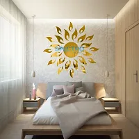 Spectro Sun (Large Size 2 Feet), Mirror Stickers for Wall, Acrylic Mirror Wall Decor Sticker, Wall Mirror Stickers, Wall Stickers for Hall Room, Bed Room, Kitchen. Color : Golden-thumb2