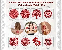 Ivana's Set of 20 Pcs Combo Pack, Reusable Mehandi Design Sticker Stencils for Both Hand | Mehendi Stencil | Quick and Easy to Use, for Girls, Women, Kids  Teen, D-2280-thumb2