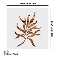 Kachi Pencil Leaf Art and Craft Stencils for Painting, Size 6 x 6 inch Reusable Stencil for Painting, Fabric, Glass, Wall Painting, and Craft Painting-thumb4