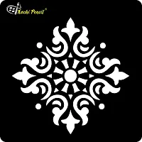 Kachi Pencil Floral Round Design Art and Craft Stencils for Painting, Size 6x6 inch Reusable Stencil for Painting, Fabric, Glass, Wall Painting, and Craft Painting-thumb1