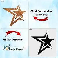 Kachi Pencil Caption America Star Art and Craft Stencils for Painting, Size 6 x 6 inch Reusable Stencil for Painting, Fabric, Glass, Wall Painting, and Craft Painting-thumb1