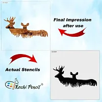 Kachi Pencil Deer Craft Stencil for Art and Painting, Size 6 x 6 inch Reusable Stencil for Painting, Fabric, Glass, Wall Painting, and Craft Painting, Kids DIY Project-thumb4