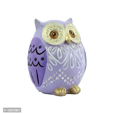 DEQUERA Owl Figurines Tabletop Statues and Figurines for Desktop Book Shelf Decor (Standing Still Style), Color : (Purple)-thumb3