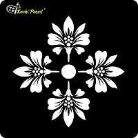 Kachi Pencil Round Pattern Design Mandala Art and Craft Stencils for Painting, Size 6 x 6 inch Reusable Stencil for Painting, Fabric, Glass, Wall Painting, and Craft Painting-thumb1