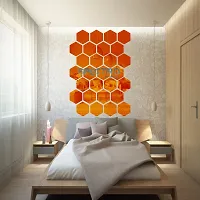 Spectro Mirror Stickers for Wall, Hexagon Mirror Wall Stickers, Acrylic Mirror Wall Sticker, Hexagonal Mirror Wall Sticker, Wall Mirror Stickers. Pack of 28-thumb2