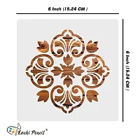 Kachi Pencil Floral Pattern Design Mandala Craft Stencil for Art and Painting, Size 6 x 6 inch Reusable Stencil for Painting, Fabric, Glass, Wall Painting, and Craft Painting, Kids DIY Project-thumb4