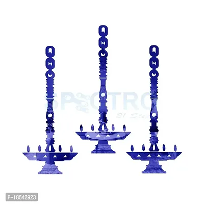 Spectro 3 Hanging Diya, Mirror Stickers for Wall, Acrylic Mirror Wall Decor Sticker, 3D Wall Mirror Stickers, Wall Stickers for Hall Room, Bed Room, Kitchen. Color : Blue-thumb0