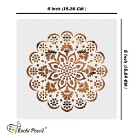 Kachi Pencil Mandala Art Design Craft Stencil for Art and Painting, Size 6x6 inch Reusable Stencil for Painting, Fabric, Glass, Wall Painting, and Craft Painting-thumb4