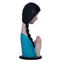 DEQUERA Welcome Lady Figurine Statue Colored Sculpture Figurine Craft Furnishing for Home D?cor | Gift | Color : Gold with Black (Blue)-thumb1