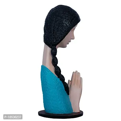 DEQUERA Welcome Lady Figurine Statue Colored Sculpture Figurine Craft Furnishing for Home D?cor | Gift | Color : Gold with Black (Blue)-thumb2