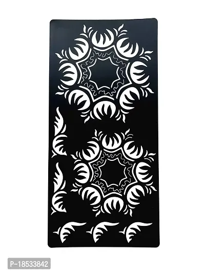 Outman Adhesive Stencils Template For Henna Tattoo, Body Art Painting Glitter, Airbrush Tattoo (PACk Of 12 Sheets)-thumb4