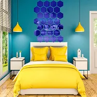 Spectro Mirror Stickers for Wall, Hexagon Mirror Wall Stickers, Acrylic Mirror Wall Sticker, Hexagonal Mirror Wall Sticker, Wall Mirror Stickers. Pack of 28-thumb3