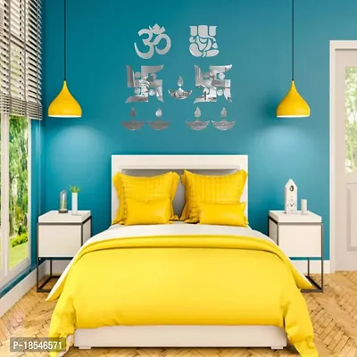 Spectro Ganesha Combo Mirror Stickers for Wall, Wall Mirror Stickers, Wall Stickers for Hall Room, Bed Room, Kitchen. Color : Silver-thumb2