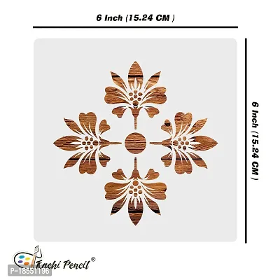 Kachi Pencil Round Pattern Design Mandala Art and Craft Stencils for Painting, Size 6 x 6 inch Reusable Stencil for Painting, Fabric, Glass, Wall Painting, and Craft Painting-thumb5