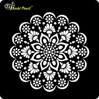 Kachi Pencil Mandala Art Design Craft Stencil for Art and Painting, Size 6x6 inch Reusable Stencil for Painting, Fabric, Glass, Wall Painting, and Craft Painting-thumb1