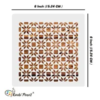 Kachi Pencil Patterns Art and Craft Stencils for Painting, Size 6 x 6 inch Reusable Stencil for Painting, Fabric, Glass, Wall Painting, and Craft Painting-thumb4